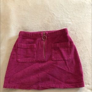 wild fable fuchsia corduroy mini skirt with zipper